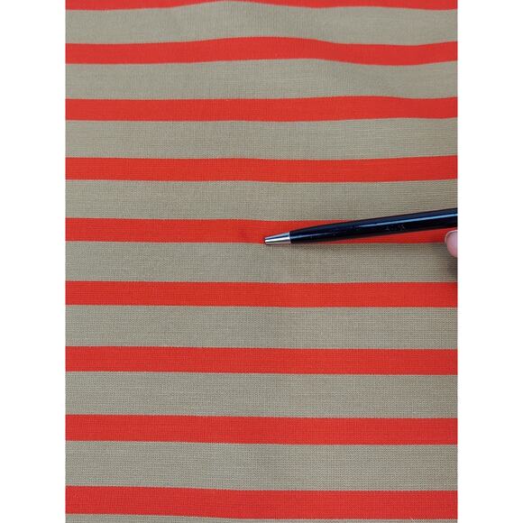 Fossil Women's Boho Preppy Tan Khaki & Orange Striped Pencil Skirt Size Large - Picture 3 of 8